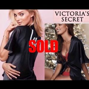 Black Victoria’s Secret silk robe